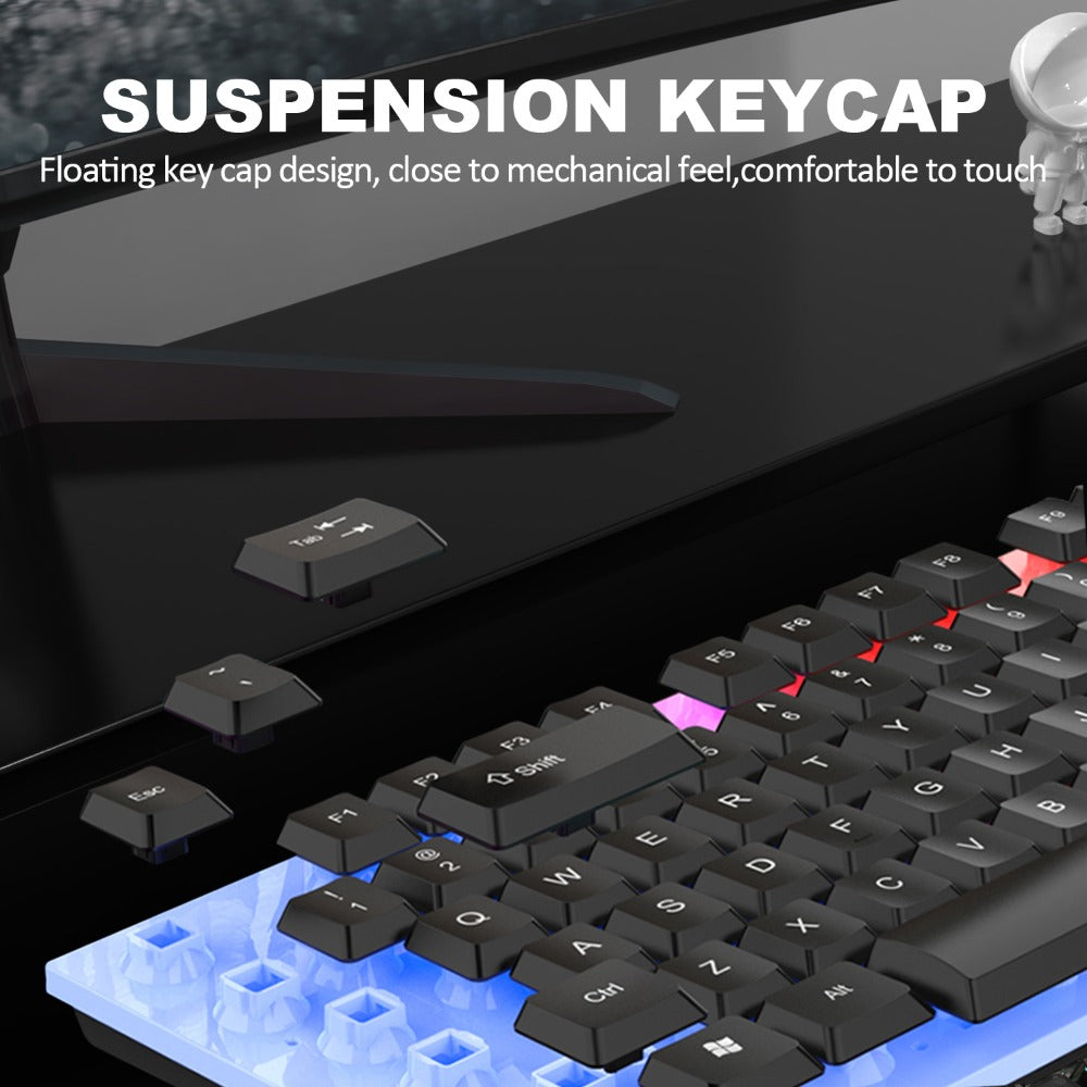 Wired USB RGB Gaming Keyboard and Mouse Combo 104 Keys Backlit Mechanical Feel 1000 DPI Optical for an Everyday Personal Care Routine