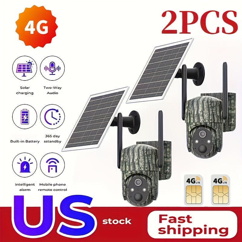 4G Cellular Game Camera Solar Powered – 2K Live View, 0.02s Motion Trigger, Night Vision, No WiFi Needed for Hunting & Wildlife