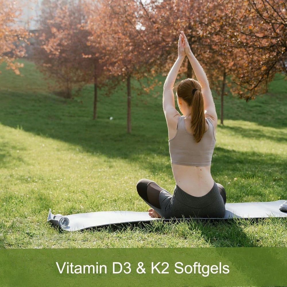 Vitamin D3 K2 MK-7 300 Softgels Value Size, 10000 IU D3 + 200mcg K2 with Extra Virgin Coconut Oil for Bone Density Immune & Heart Health