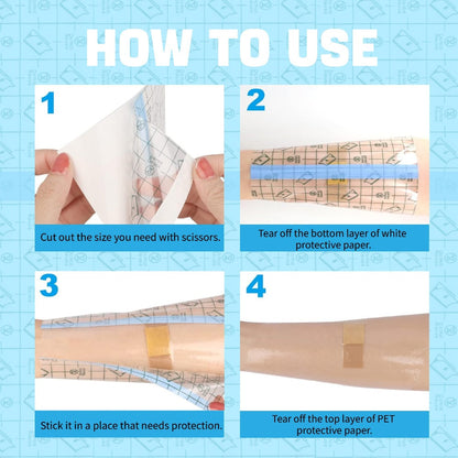Tattoo Bandage Roll Clear Second Skin Film for New Tattoo Healing for Temporary Body Art, Festivals and Costumes