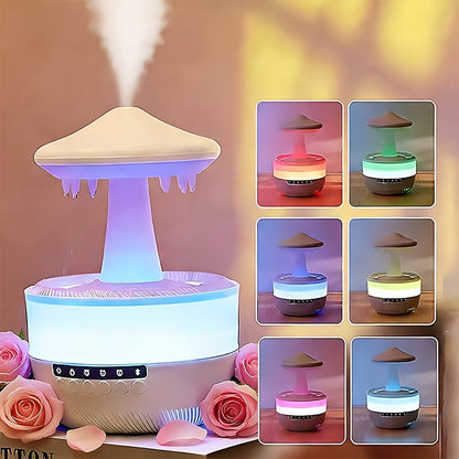 Aromatherapy Diffuser Humidifier Upgraded Colorful Raindrop Music Design 7-Color LED Night Light Large Capacity Quiet Operation for Bedroom