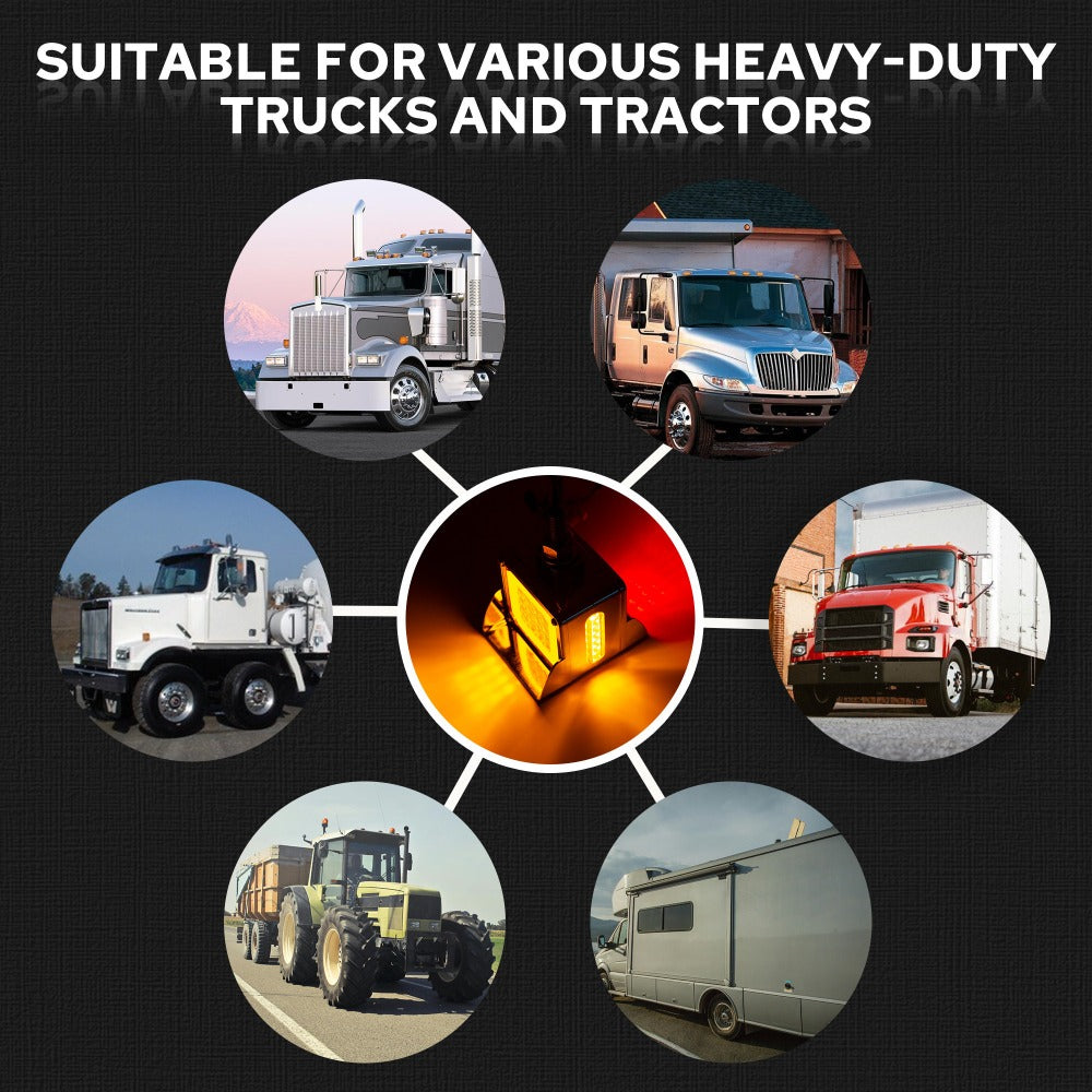 LED Side Marker Lights Square Truck Cab Clearance Lights 12V Waterproof Turn Signal Indicator Side Lights for Cars Trucks Trailers