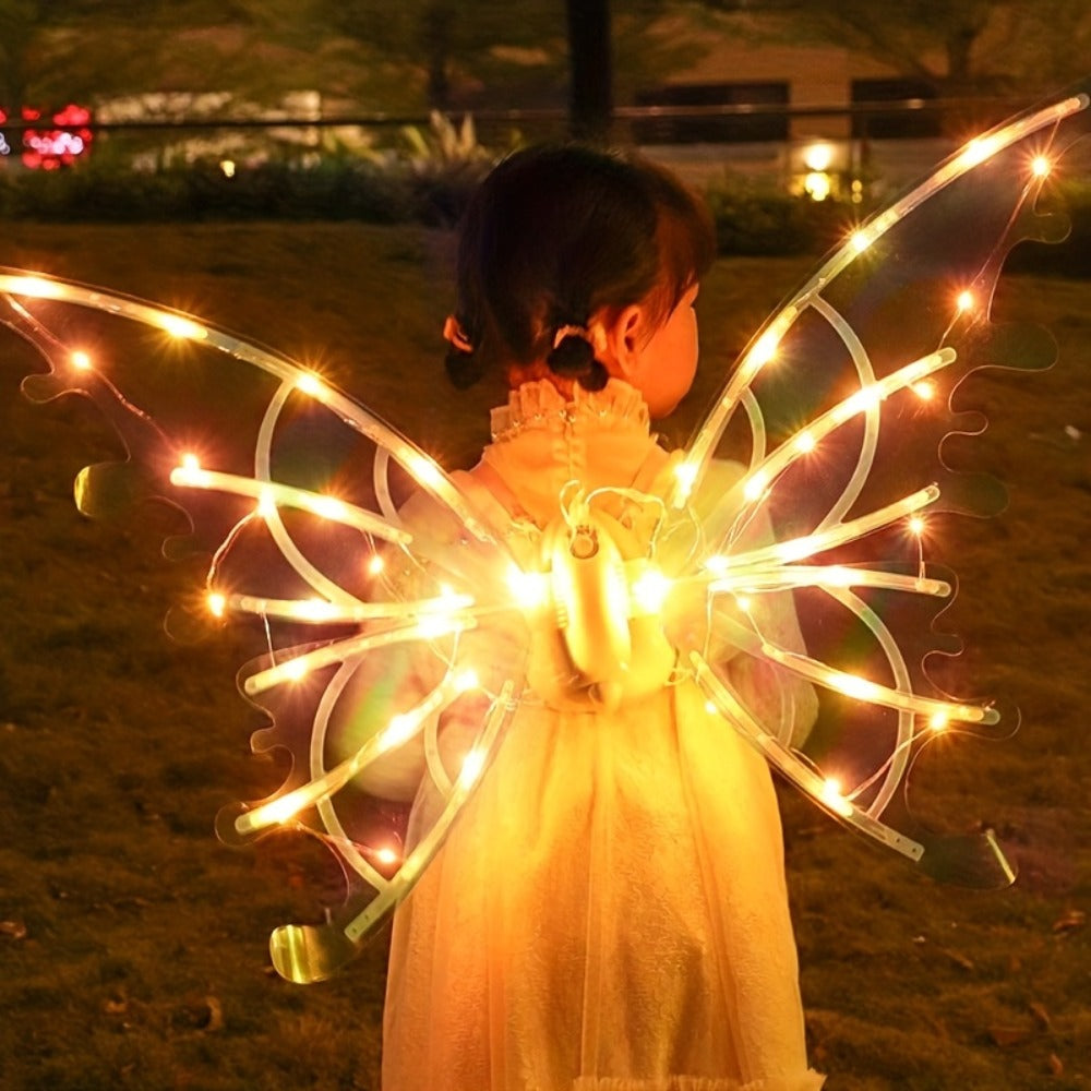 LED Butterfly Wings Glow in the Dark, Motion Sensor & Music Activated Color Changing Lights, Magical Costume Wings for Girls & Women