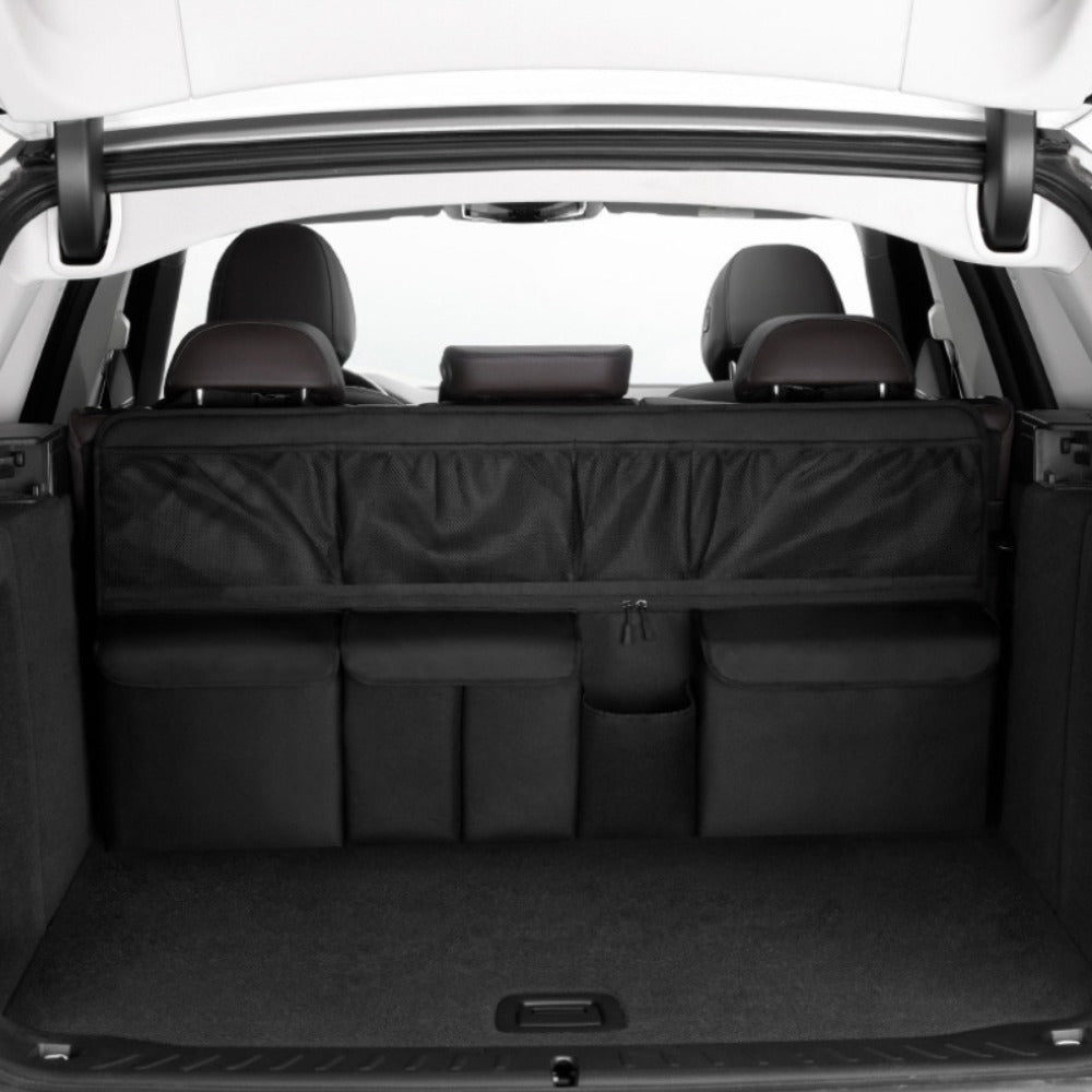 Car Trunk Organizer Bag – High Capacity Oxford Cloth Rear Seat Storage with Adjustable Dividers & Storage Pockets, Universal Fit for Cars