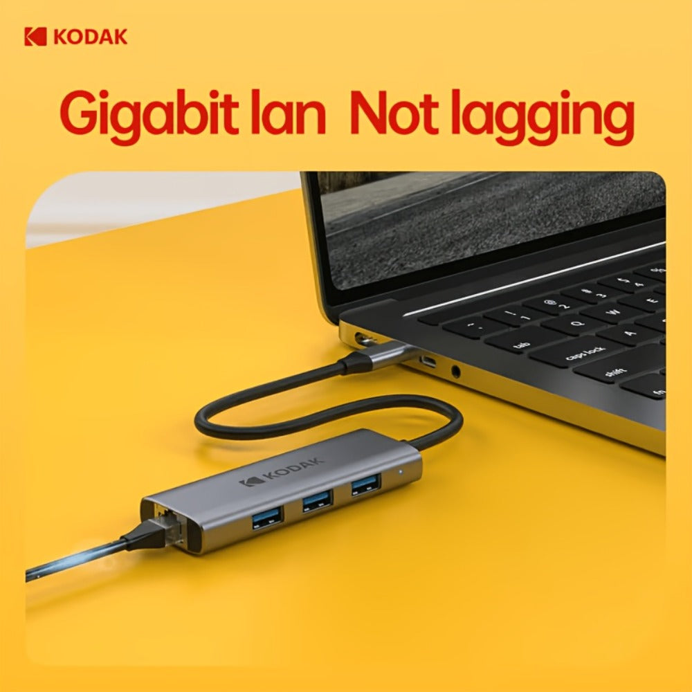 KODAK USB C Multiport Adapter 4-in-1 & 5-in-1 Hub, USB 3.0 Ports, 1000Mbps Gigabit Ethernet