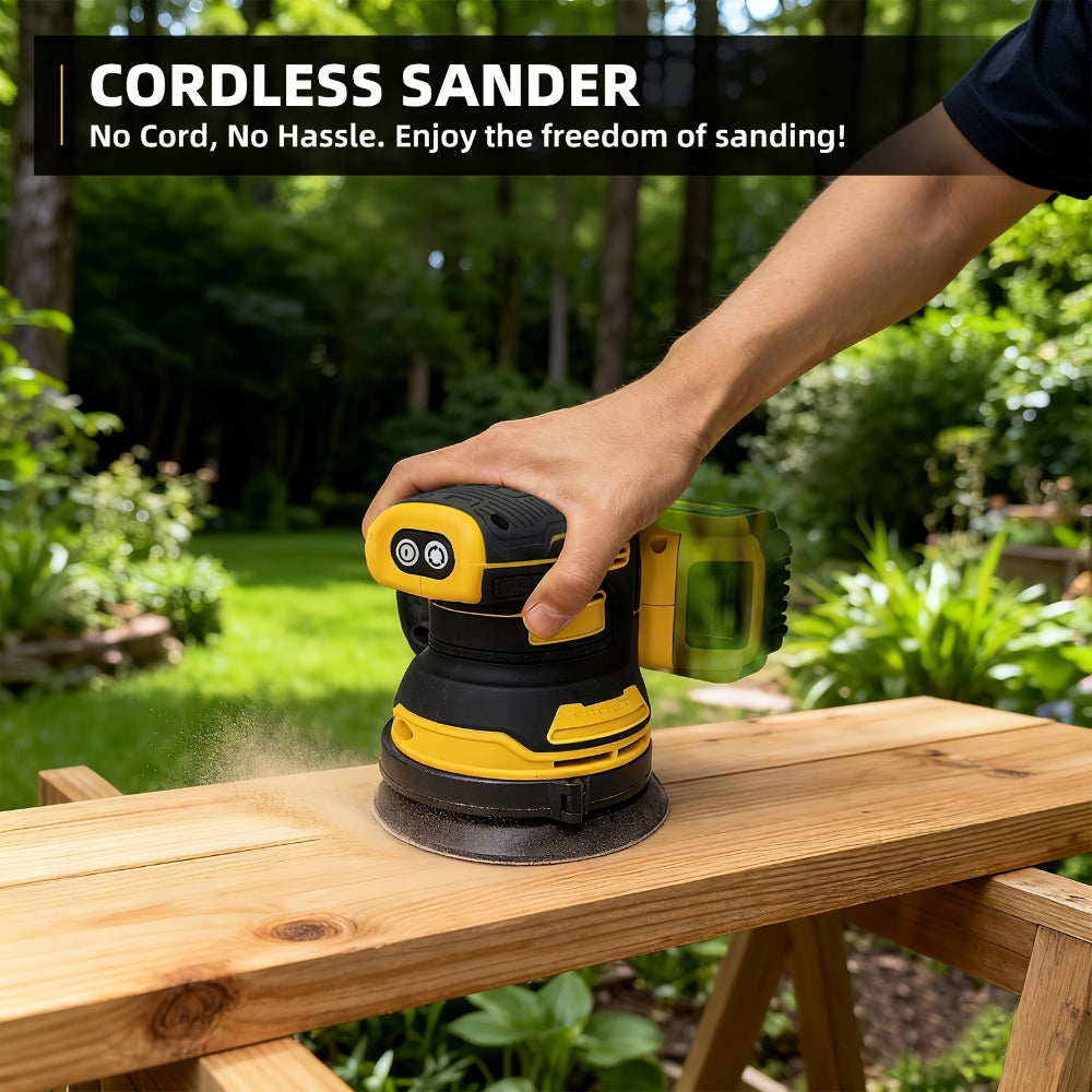 Cordless Orbital Sander Compatible with DeWalt DCB Battery for Entryways, Bedrooms and Living Spaces