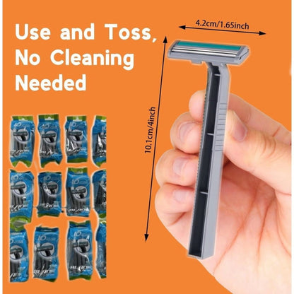 Disposable Razors Bulk 120 Pack Double Blade Stainless Steel – Fresh Smooth Close Shave for Men & Women, Face Legs Underarms Body Hair