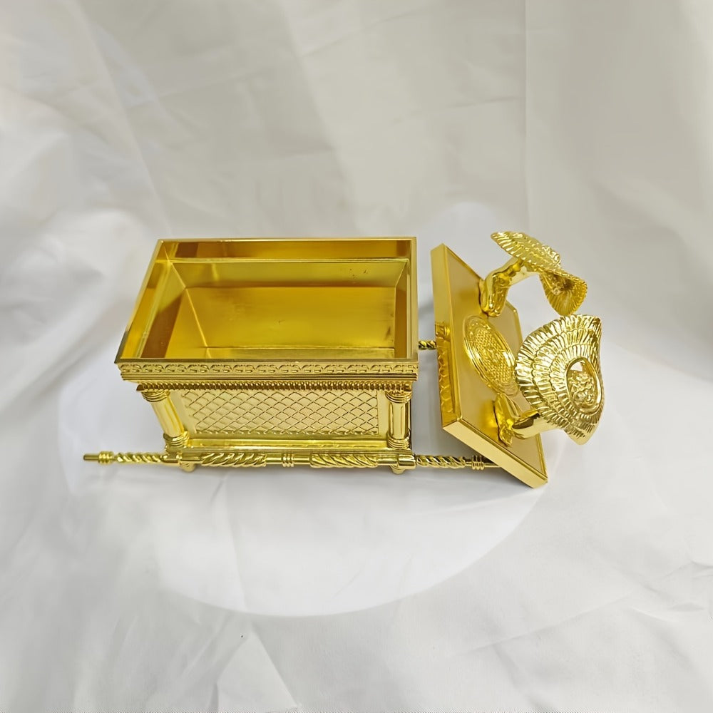 Ark of the Covenant Figurine – Golden Artisan Tabletop Statue, Spiritual Religious Decor for Home & Office, Hanukkah