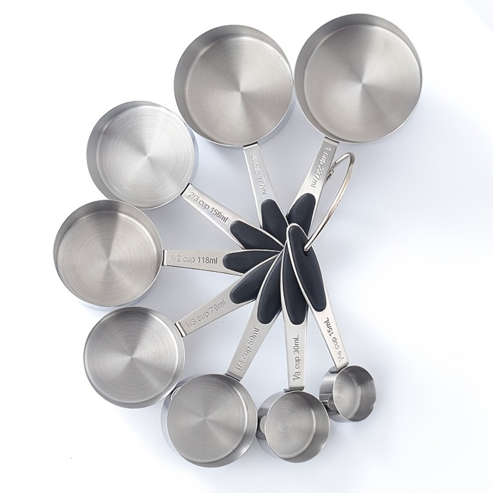Stackable Measuring Cup and Spoon Sets with 8-, 9- or 17-Piece Black and Colorful Checkout Options