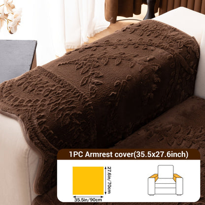 Sofa Cover Quilted Plush-Texture Panels in 35.5-Inch Width for 1 to 4 Seats, Backrest or Armrest