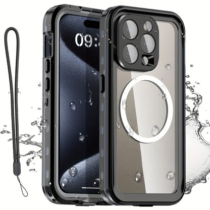 Phone Case with Integrated Screen Protector and Lanyard for Selected iPhone 15 and 16 Pro Configurations