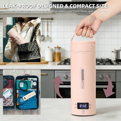 Travel Electric Kettle Mini Portable, Small Water Boiler with 4 Temperature Settings, 304 Stainless Steel