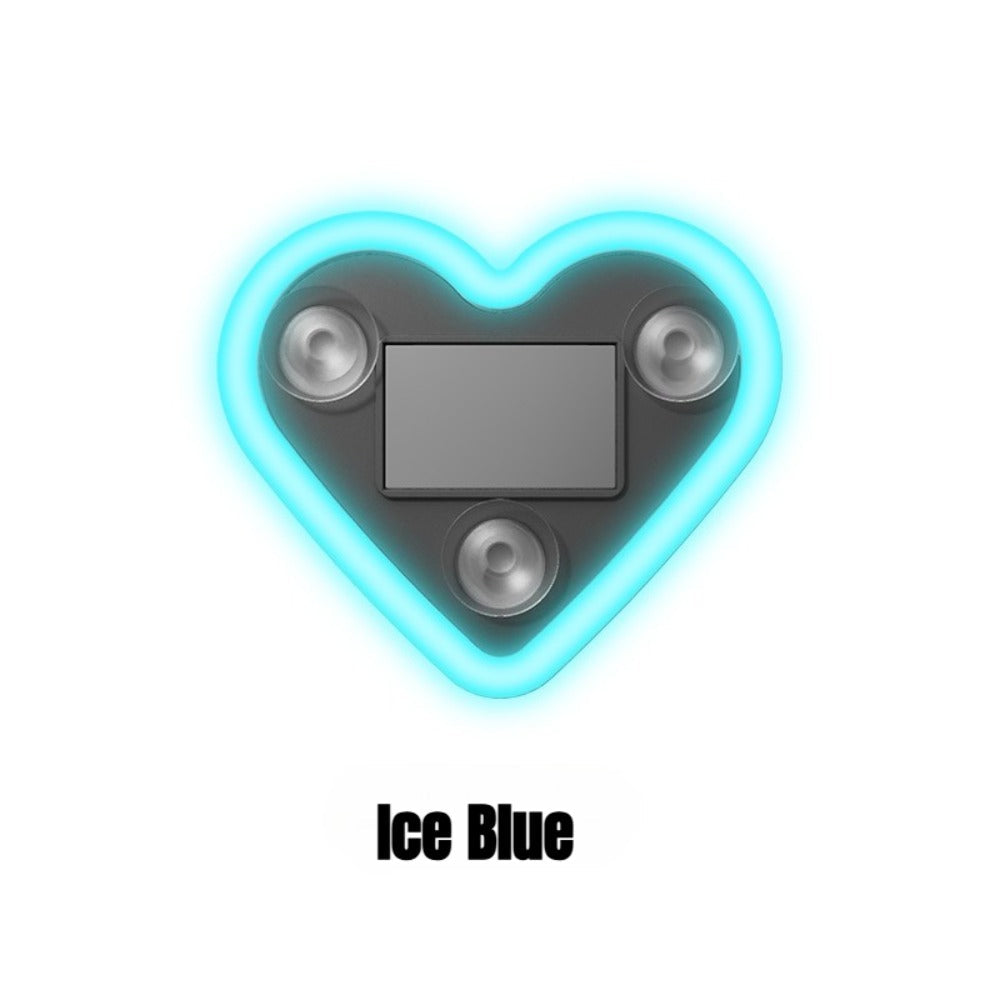 Car Interior Neon Heart Lights Solar USB Rechargeable 5 Lighting Modes Vibration-Sensing Auto On/Off Dashboard Decoration for Cars Trucks