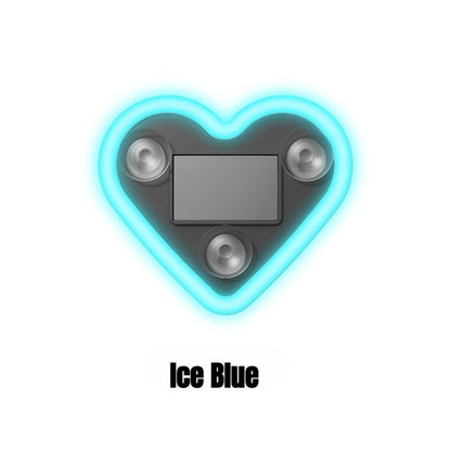 Car Interior Neon Heart Lights Solar USB Rechargeable 5 Lighting Modes Vibration-Sensing Auto On/Off Dashboard Decoration for Cars Trucks