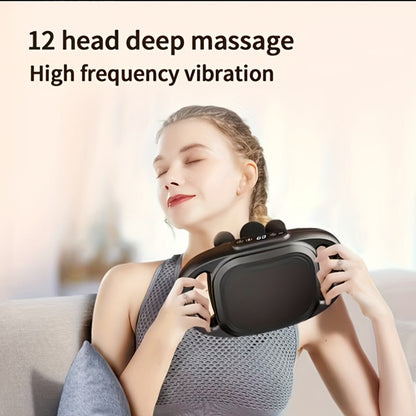 Fascia Gun Multi-Head Deep Tissue Massager, 9 High-Frequency Modes for Leg, Waist, Back & Hip