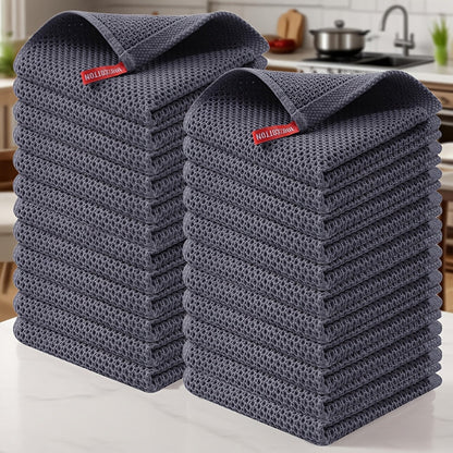 Kitchen Dish Cloths 23pcs 100% Cotton Waffle Weave Ultra Dish Towels 12x12 Inch for Cooking Cleaning Wiping Hands Kitchen Decor Gift