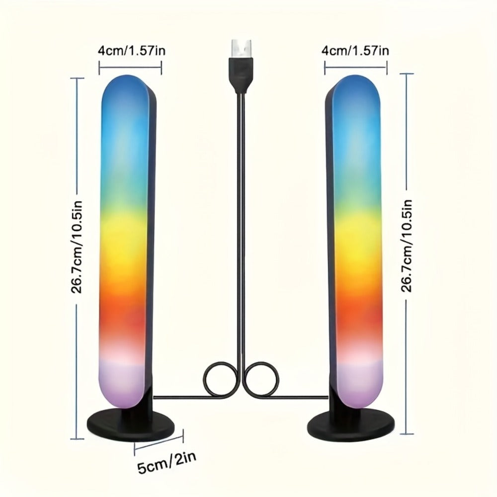 RGB LED Geometric Table Lamp with Remote Control – USB Powered Color-Changing Mood Light, Polished Metal End