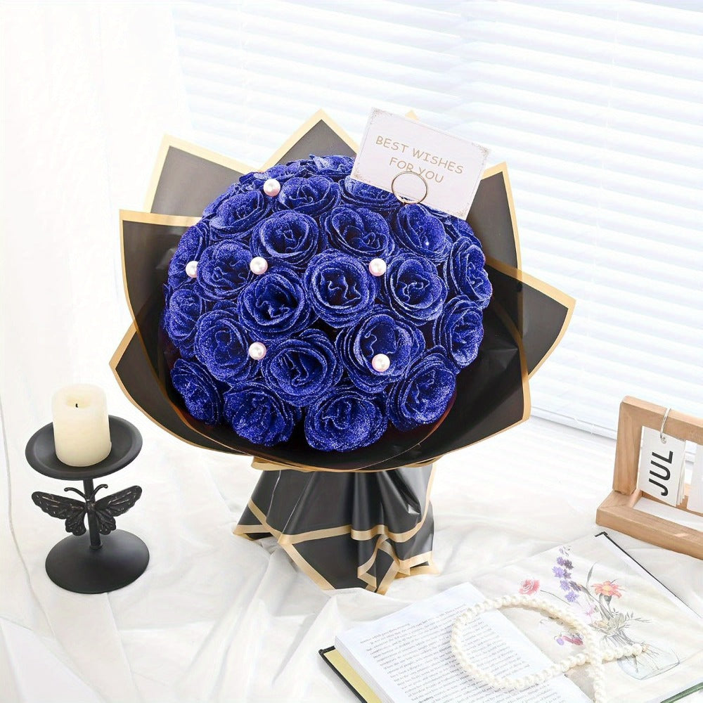Artificial Flowers Flash-Shine Rose Bouquet in 24 or 36-Piece Sets across Five Color Options