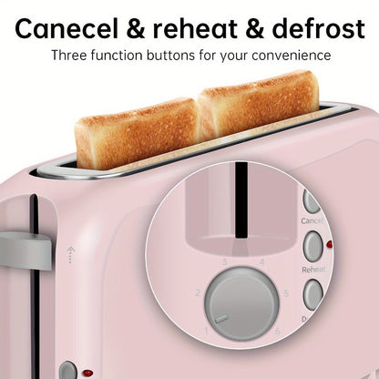 Slim Toaster 2-Slice – SEEDEEM 6-Setting Shade Control, Cancel, Reheat & Defrost, Removable Crumb Tray, 750W Compact Fits-Anywhere Design