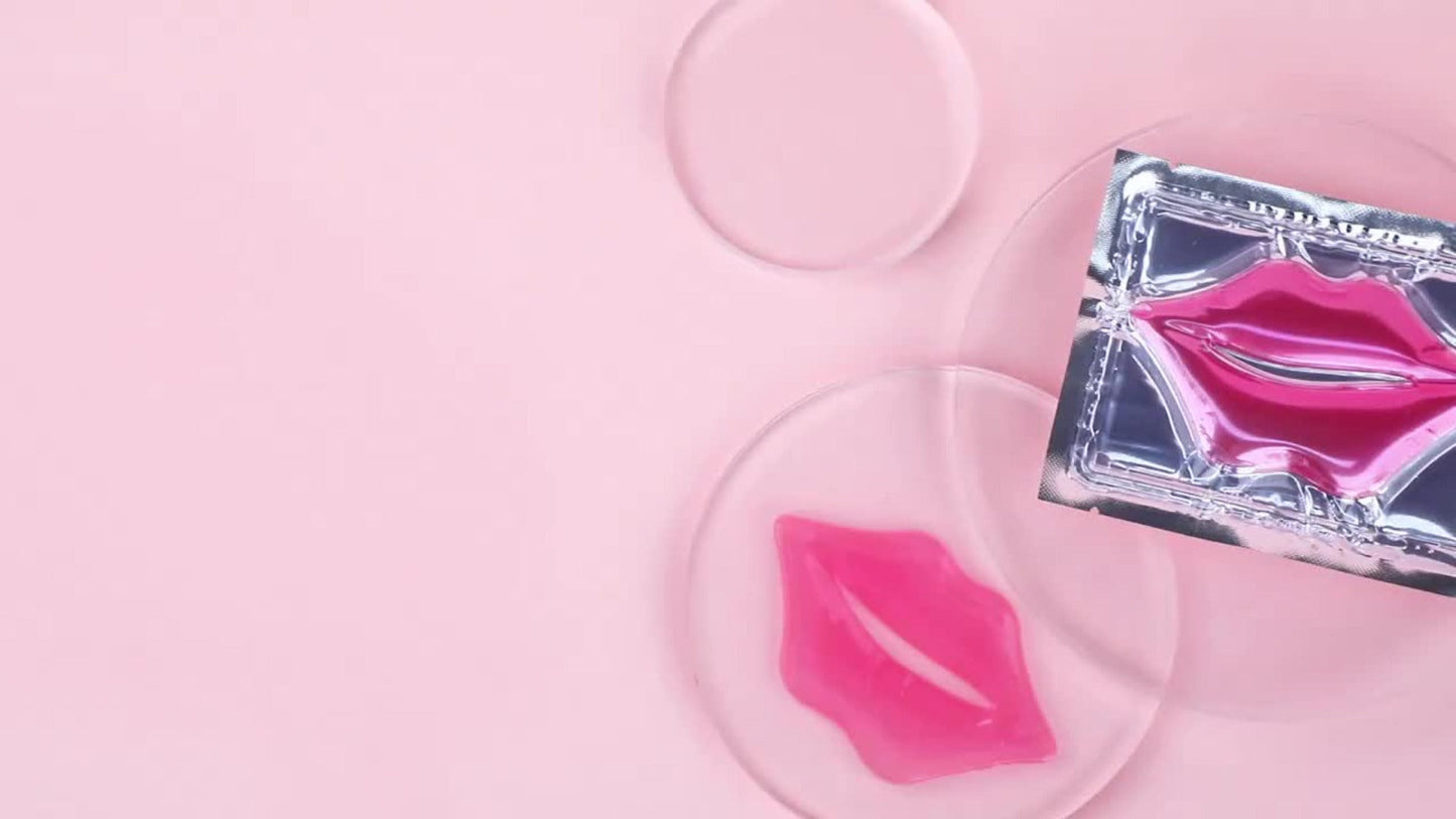 Fifty Individually Wrapped Pink Lip-Shaped Gel Patches with 11.6 x 8.8cm Sachet Dimensions