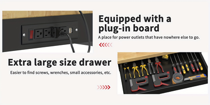Wood-Top Rolling Workbench in 48, 60 or 70-Inch Lengths with Drawer and No-Drawer Checkout Options