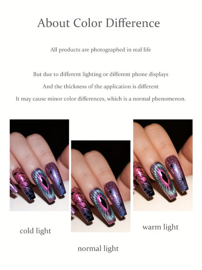 Cat Eye Gel Polish Set 6 Colors Holographic Magnetic – Dynamic Elf Reflective Soak Off UV LED Nail Gel 0.51oz Each | Multidimensional
