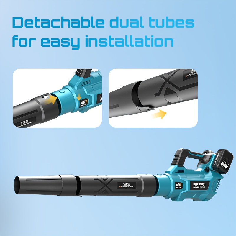 Cordless Leaf Blower 780CFM 40V Brushless, Seesii with 2x4000mAh Batteries & 2 Chargers, Turbo Button