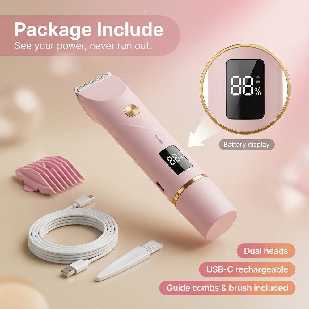 Electric Shaver & Bikini Trimmer for Women Dual Head USB Rechargeable – Multipurpose Face Body Hair Removal for Arms Legs Underarm