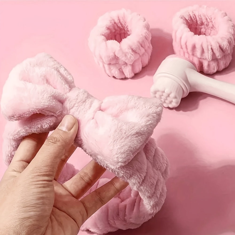 Face Cleansing Brush Set 7pcs Spa Skincare Kit – Mask Brush Scrub Brush Detailing Brush Velvet Headband & Wash Bag