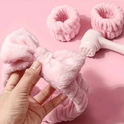 Face Cleansing Brush Set 7pcs Spa Skincare Kit – Mask Brush Scrub Brush Detailing Brush Velvet Headband & Wash Bag