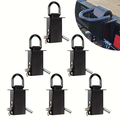 Stake Pocket D-Ring Tie Down 12, 000 lbs Breaking Load Heavy Duty Flatbed Truck Trailer Cargo Anchor – Adjustable 2"x4" Universal Fit