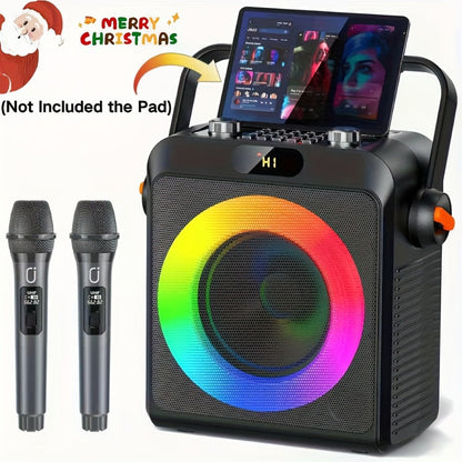 JYX T19-T Karaoke Machine for Adults with 2 Microphones & RGB Light Show – Wireless Bluetooth Speaker
