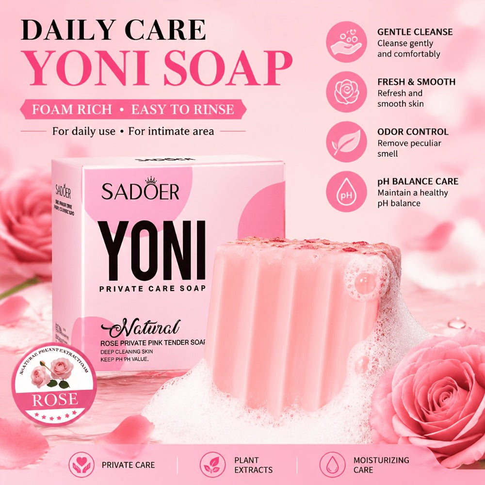 Intimate Cleansing Soap Rose Essence Built-in Bubble Net Rich Foam pH Balance Private Parts Soap for Women Peach Strawberry 2pcs 4pcs
