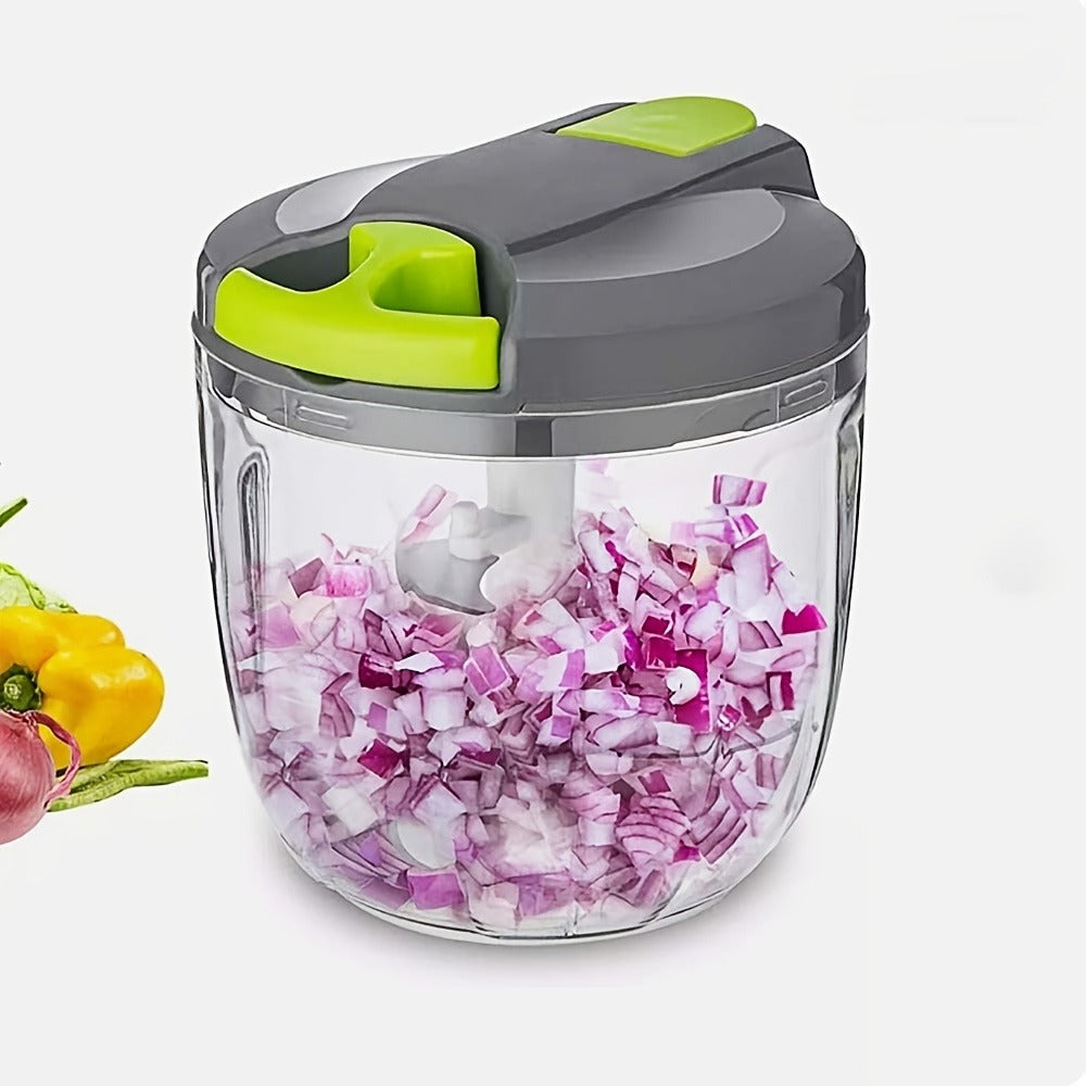 Vegetable Chopper with 3/5 Blades, Multifunctional Onion Chopper, Food Dicer & Salad Cutter with Container