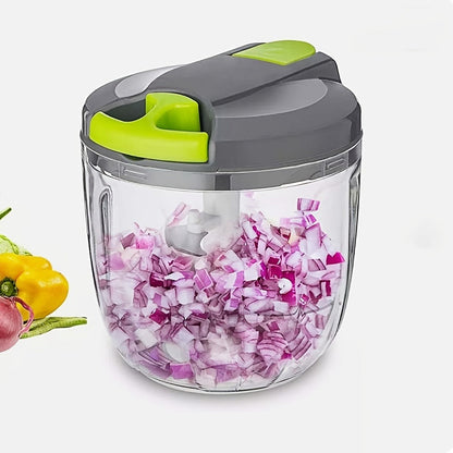 Vegetable Chopper with 3/5 Blades, Multifunctional Onion Chopper, Food Dicer & Salad Cutter with Container