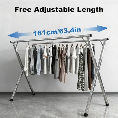 Clothes Drying Rack Foldable Heavy Duty – Upgraded X-Frame Collapsible Laundry Drying Rack for Indoor Outdoor Use