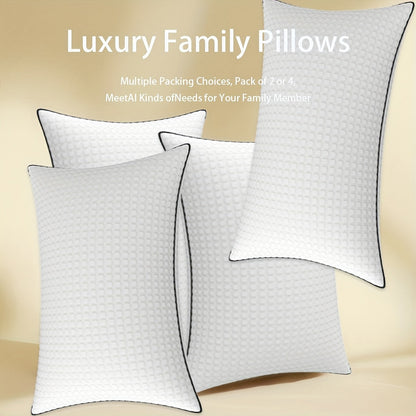 White Bed Pillow Multipack in Standard, Queen or King Sizes with 2- or 4-Piece Checkout Options