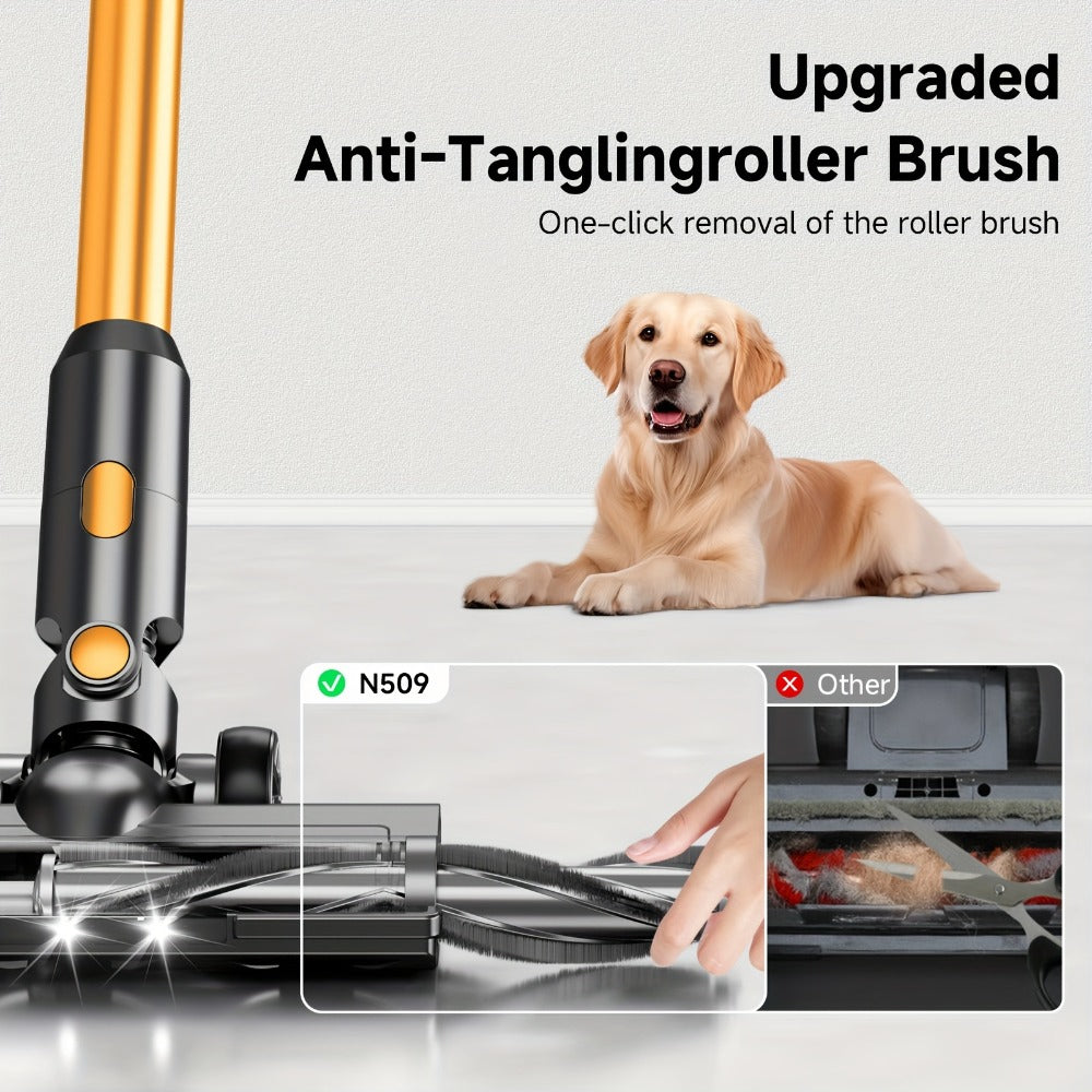 Cordless Stick Vacuum Cleaner 60Kpa 55-Min Runtime - Anti-Tangle Handheld Vacuum for Hardwood for Entryways, Bedrooms and Living Spaces