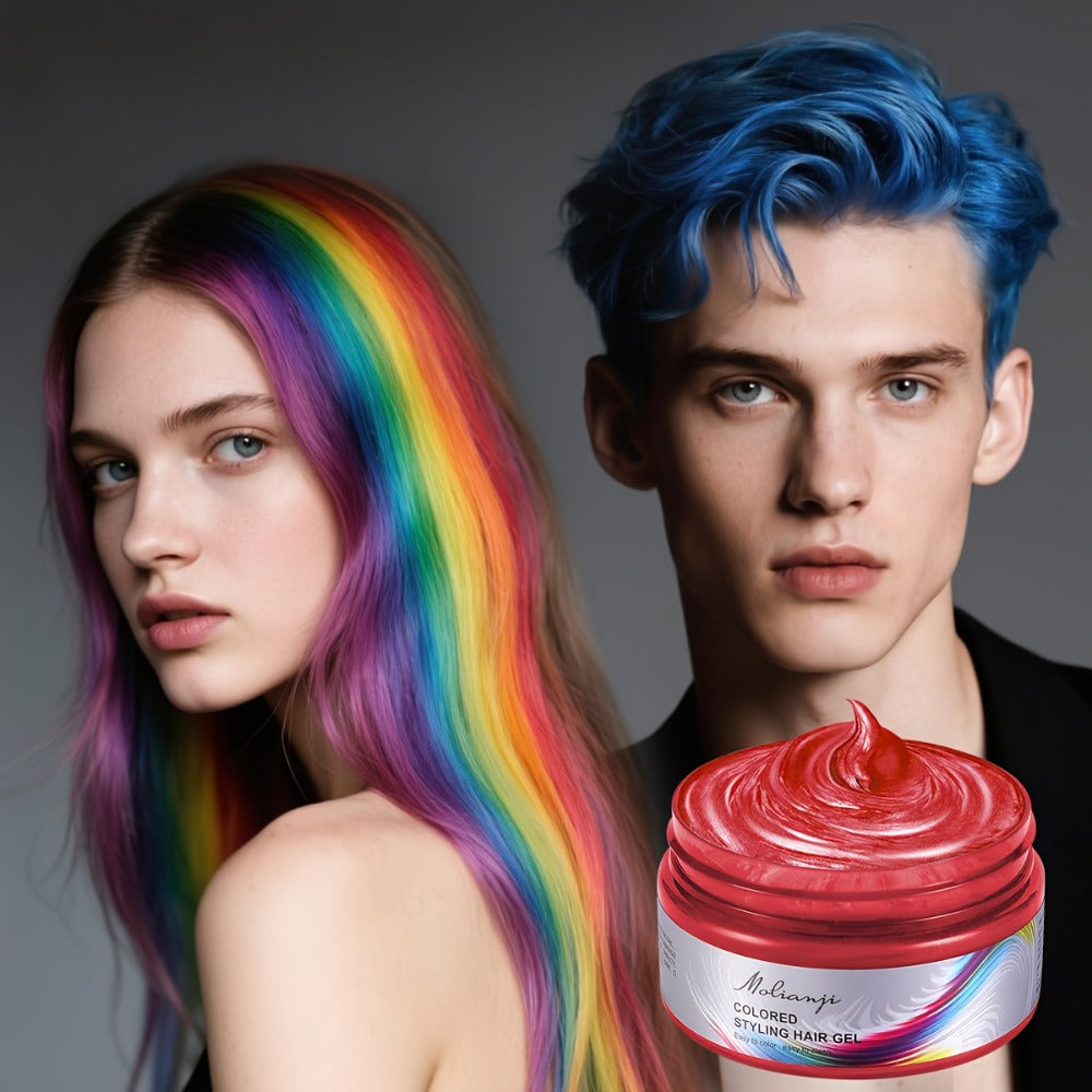Hair Color Wax Temporary Hair Dye 3.53oz, 9 Vivid Shades, Easy Wash, Non-Damaging for Everyday Face, Beard and Body Grooming