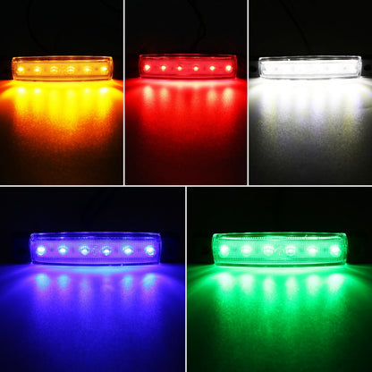 LED Side Marker Lights 20pcs 12V – 3.8" 6-LED Front Rear Indicator Lamps for Truck Trailer Lorry Bus Car | 10 Red & 10 Amber | High