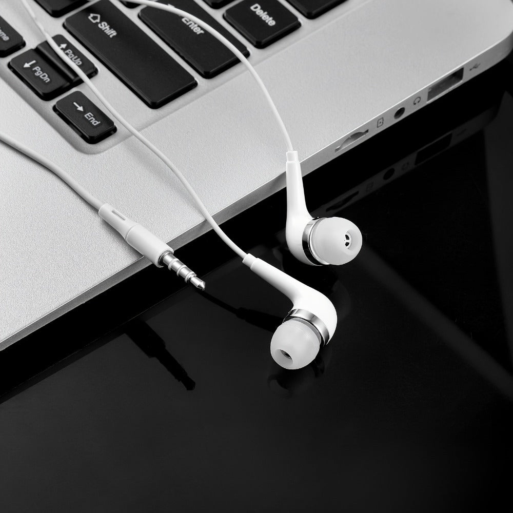 10 Pack Wired Earphones 3.5mm Bulk In-Ear Headphones Built-in Mic Volume Control for Bedside Audio, Alarms and Room Entertainment