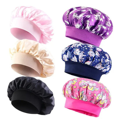 Shower Caps 6 Pack Unicorn Colorful Printed – Adjustable Elastic Reusable Waterproof Hair Cap Set for Women & Girls
