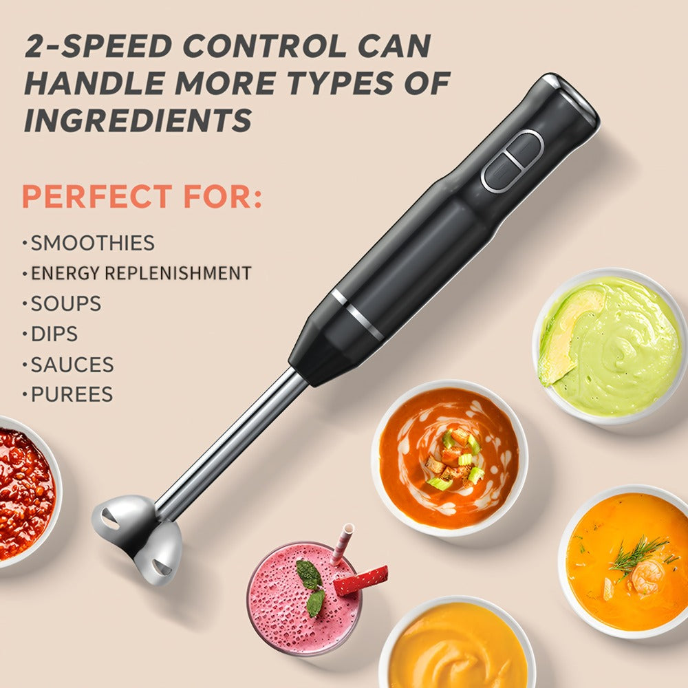 Corded Immersion Blender with Stainless-Steel-Look Blending Head, Two Controls and 38cm Height