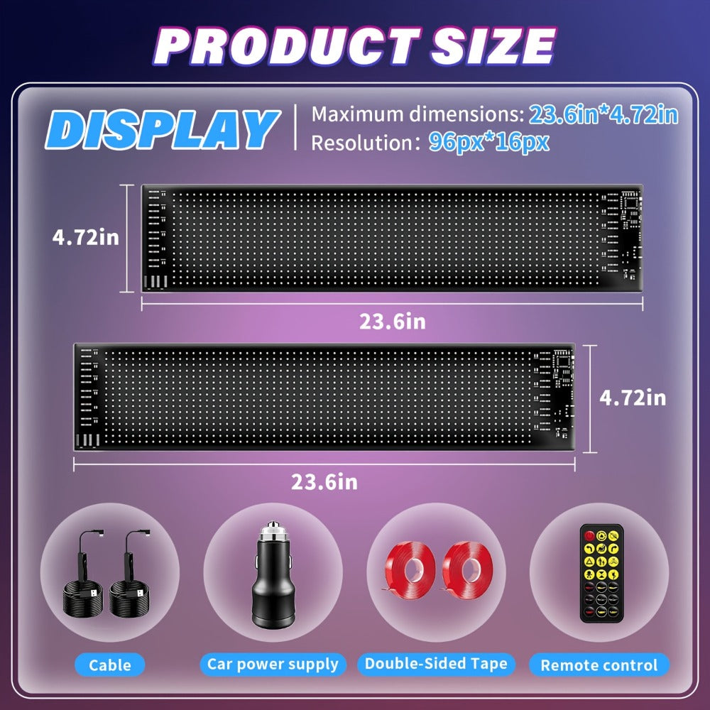LED Scrolling Sign App Controlled Flexible LED Matrix Display Panel Programmable Animated for Entryways, Bedrooms and Living Spaces
