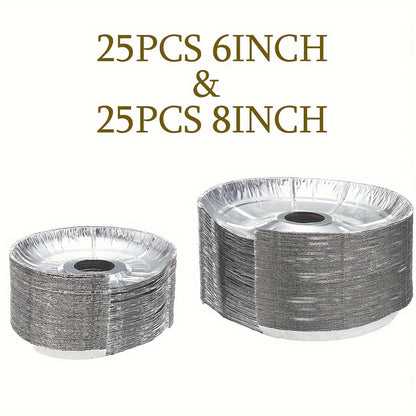Aluminum Stove Burner Liners 50 Pack for Entryways, Bedrooms and Living Spaces, with the Listed Configuration
