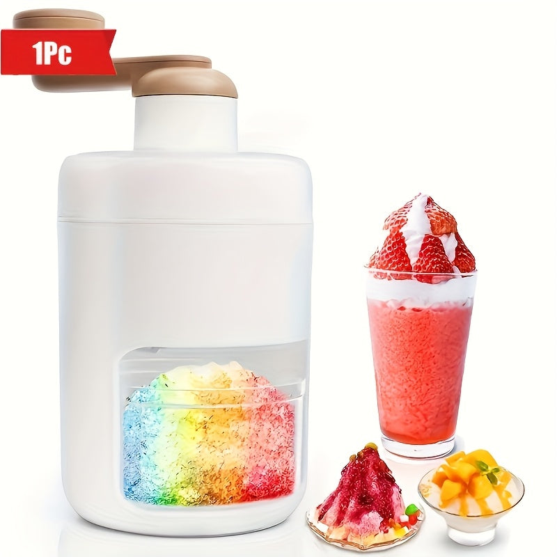 Manual Ice Shaver Machine, Hand-Powered Snow Cone Maker & Ice Crusher, Portable for Home, Parties
