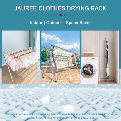 Retractable Stainless Steel Clothes Drying Rack with Dual Rods and 42.52-62.99 or 48.43-78.74-Inch Sizes