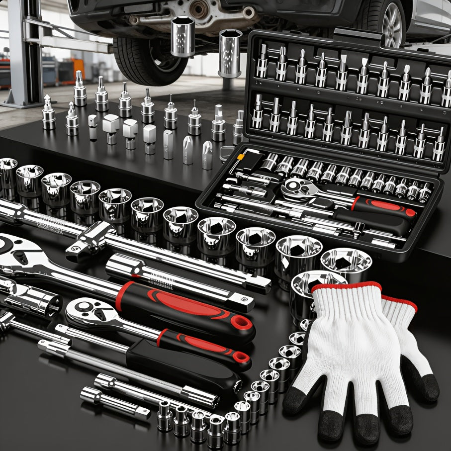 Automotive Mechanic Tool Set in 53-Piece, 325-Piece or 47-Piece with Gloves Checkout Options