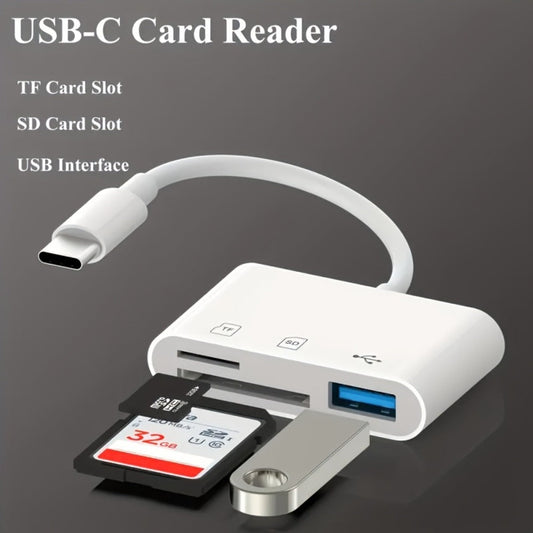 USB-C OTG SD Card Reader Adapter 2-Pack, Type-C to SD & Micro SD/TF Memory Card Reader for iPhone