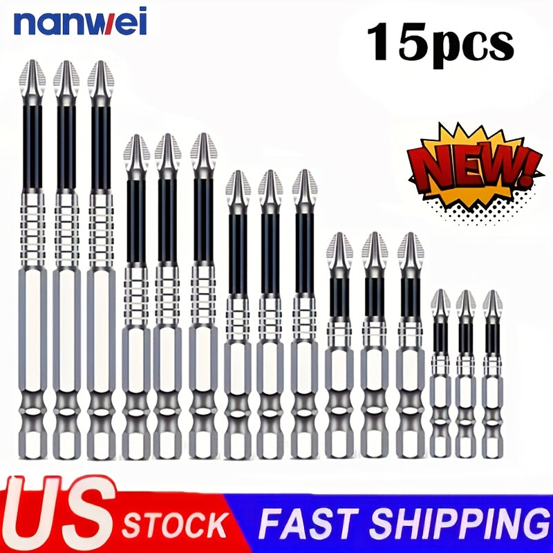 Nanwei K5 Magnetic Driver Bit Set with Hex Shanks, 50-150mm Lengths and 5- to 30-Piece Options